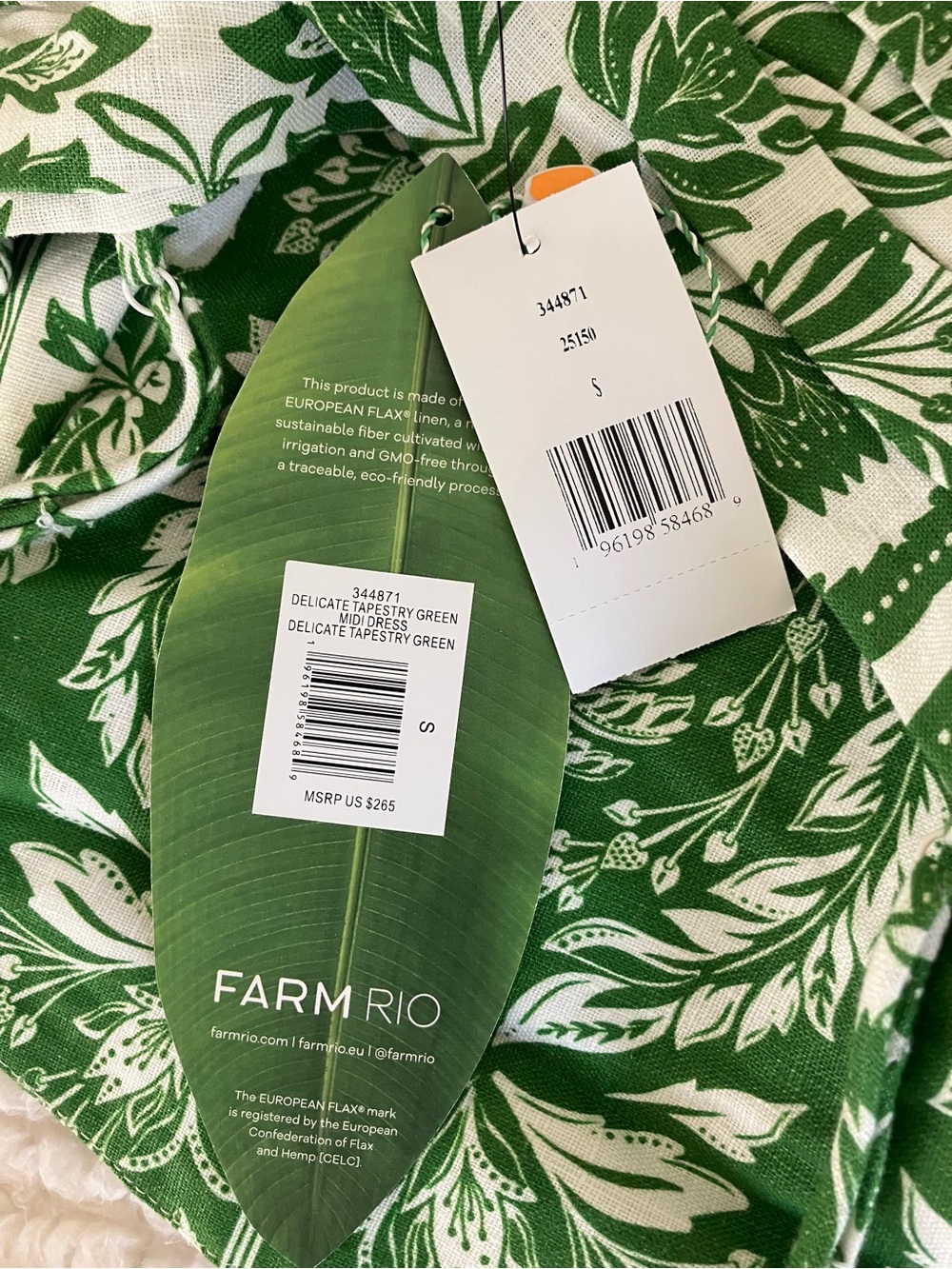 NWT Farm Rio Delicate Tapestry Linen Midi-Dress - Picture 5 of 7